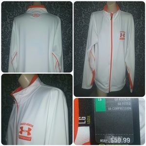 ☠NWT UNDER ARMOUR HARLEY ORANGE LOGO ZIP JACKET